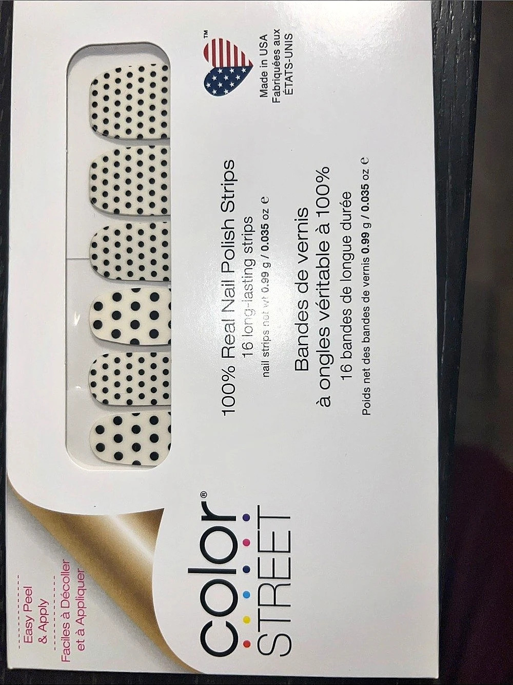 Color Street 100% Real Nail Polish Strips - Polka Dot Com Polka Dot Nail clear N